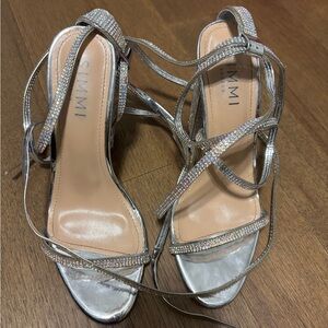 Silver Strappy Women's Heels